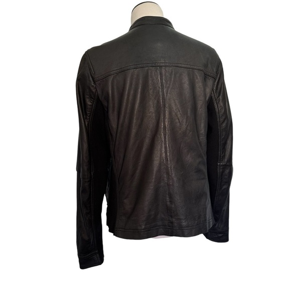 Caslon extra large black leather bomber jacket - Picture 3 of 12